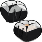 2 Pack Collapsible Laundry Baskets, 90L Large Foldable Laundry Basket, Pop Up Hampers for Laundry, Dirty Clothes Laundry Hamper for Bedroom, Bathroom, Dorm, Laundry Room, Travel or Camping Black
