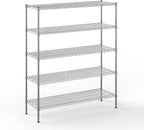 18" Deep x 54" Wide x 64" Height Wire Shelving Kit | 5-Tier | NSF Commercial Storage Rack Unit