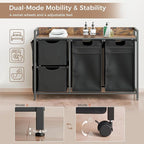 Laundry Sorter with 4 Section, 150L Laundry Hamper with Wheels, Laundry Basket with Small Side Pockets and Pull-Out Removable Liners,for Laundry Room Bedroom Bathroom