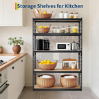2500 LBS Heavy Duty Garage Storage Shelves, 5-Tier Adjustable Metal Shelving Unit, Storage Rack for Kitchen, Pantry, Basement, Bathroom & Laundry, 48" L x 24" W x 72" H