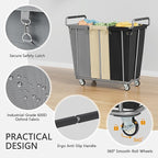 Large laundry hamper with Wheels, 360L 3 Bag Big Rolling Laundry Hamper Sorter Cart, Extra Large Laundry Clothes Hamper, Heavy Duty Laundry Basket Organizer for Laundry Room,Bathroom,Black