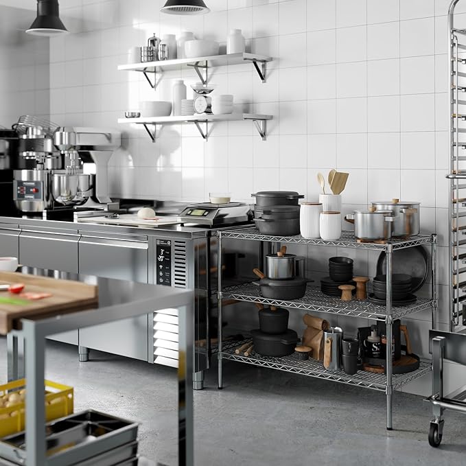 21" Deep x 42" Wide x 34" Height Wire Shelving Kit | 3-Tier | NSF Commercial Storage Rack Unit