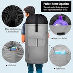 BeeGreen Grey-Laundry-Bag-Backpack-Extra-Large-Heavy-Duty, 125L Portable Travel Laundry Backpack Shoulder Straps & Extendable Clothes Hamper Bag 3 Pockets for College Apartment