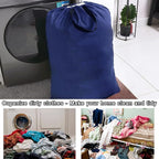 Heavy Duty Laundry Bag with Drawstring and Handle, Extra Large Travel Dirty Clothes Bag for Laundromat and Household, Durable Rip-Stop Laundry Hamper Liner, 28 x 40 Inch by SANFERGE, Royal Blue