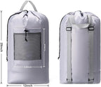 Backpack Laundry Bag,Large Travel Laundry Bags with Shoulder Straps and Mesh Pockets,Laundry Backpack with Drawstring Closure for College,Trave,Dorm, Apartment,Laundromat (Grey)