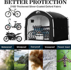Happy Travel Bike Storage Tent Shed, Outdoor Waterproof Bicycle Covers Shelter with Window for 2/3/4/6/8 Bikes,Oversized Outside Portable Sheds for Lawn Mower,Garden Tools
