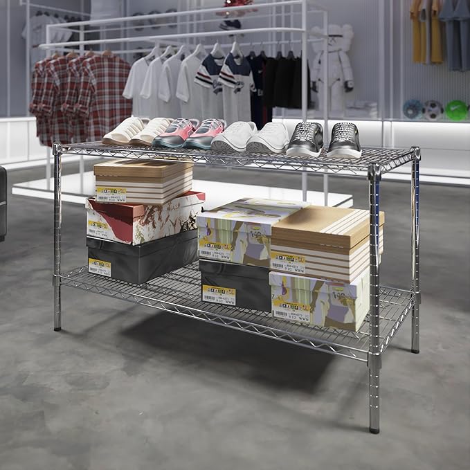 21" Deep x 48" Wide x 27" Height Wire Shelving Kit | 2-Tier | NSF Commercial Storage Rack Unit