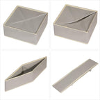DIOMMELL 12 Pack Foldable Cloth Storage Box Closet Dresser Drawer Organizer Fabric Baskets Bins Containers Divider for Baby Clothes Underwear Bras Socks Lingerie Clothing,Grey 444