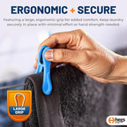 The Smartest Heavy Duty Clothespins with Hooks (30 Pack Bright Blue) - Hang 3 Garments at Once with Our Tough, Dual Hooks Clothes Pins with Anti-Rust Spring - Durable, Colorful Clothespins