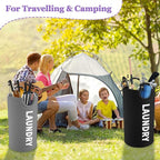 2Pcs Large Laundry Hamper for Adult, 95L Folding Clothes Basket with Handles, Dirty Clothes Hampers for Bedroom, Stand-alone Laundry Bin for Family, Hotel, Dorm, Grey/Black