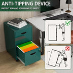 2 Drawer File Cabinet with Lock, Small Rolling Filing Cabinet for Home Office, Metal Mobile File Cabinets on Wheels, Under Desk Office Cabinets for Letter Size Folders - Assembly Required