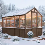 Heavy Duty Spruce Frame Wooden Greenhouse – Walk-in Outdoor Garden Outdoor Storage with Polycarbonate Panels, Adjustable Roof Vents, Lockable Door, Spacious Storage, Ideal for Patio, Lawn,