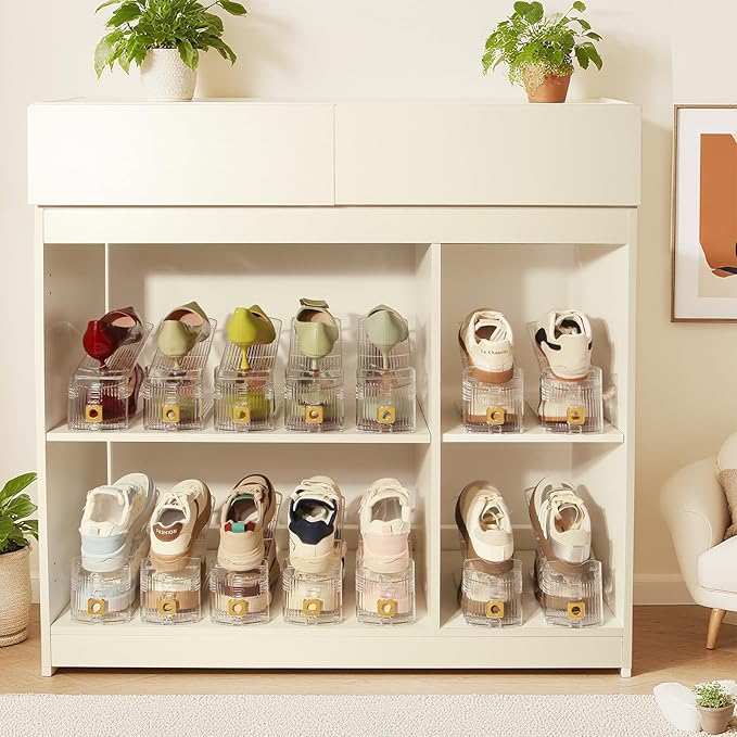 36 Pack Shoe Slots Organizer, Shoe Stackers Organizer for Closet Adjustable Shoe Holder Space Saver 50% Shoes Racks for Closet Organization