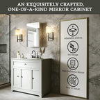 16x24 Bathroom Medicine Cabinet with Mirror,Aluminum Alloy Frame with Mirror Side Panels,Surface or Recessed Medicine Cabinet with Adjustable Shelves,Assembly Required