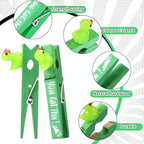 Kigeli 30 Pcs Spirit Clips Cheer Pins Cheerleader Gifts Clothes Pins for Backpacks Competition Glittered for Team Cheer Gifts Stuff Supplies Party Favors Accessories Bulk(Green,Duck)