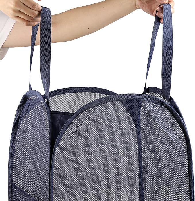 4Pcs Pop Up Laundry Basket Set, Collapsible Pop Up Hamper in 4 Colors, Mesh Laundry Basket for Home, Dorm, Travel & Storage