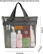 Mesh Shower Caddy Bag Portable Hanging Toiletry and Bath Organizer with Zipper for Travel, Gym, Camping, College Dorms, Beach