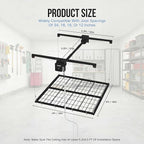 4x4 ft Overhead Garage Storage Rack, Adjustable Heavy Duty Hanging Garage Ceiling Storage Rack System, 300 Lbs Weight Capacity