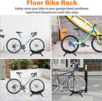 Adjustable Bike Parking Stand Fits 16-29 Inch Bicycles, Compatible with 23c-3.0 Tire Width – Heavy-Duty Plastic, Easy Installation, Stylish Two-Tone Design (Black)