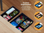 Bostitch Konnect Under Desk Drawer, Self-Adhesive Slide Out Storage Organizer with 4 Customizable Dividers, 2-Pack