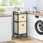FAVOOSTY Laundry Hamper with Shelf, 70L Laundry Basket Organizer, Laundry Hamper with Shelf, 2 Section Laundry Sorter for Laundry Room Organization (White)
