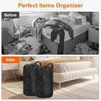 Laundry Bag Backpack Durable Laundry Bag with Shoulder Straps and Mesh Pockets Portable Laundry Dirty Clothes Hamper Bag for College Dorm (Black)