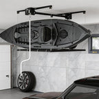 4x4 ft Overhead Garage Storage Rack, Adjustable Heavy Duty Hanging Garage Ceiling Storage Rack System, 300 Lbs Weight Capacity