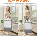 2 Pack Large Home Laundry Basket, Laundry Hamper, Freestanding Waterproof Dirty Clothes Bag, Tall Clothes Hamper - Extended & Reinforced Handles for College Dorm, Family (Light Grey/88L)