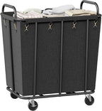 HOOBRO 106 Gal (400 L) Laundry Hamper with Lockable Wheels, Heavy Duty Rolling Laundry Cart, Laundry Sorter with Removable Bag, Laundry Basket Organizer, Waterproof Oxford Cloth, Black BB20XY01