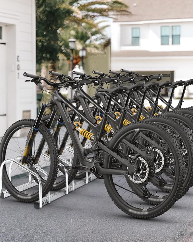 Freestanding Bike Floor Stand, Heavy Duty Bicycle Parking Rack for Garage Home Indoor Outdoor, Bike Storage Organizer Fits 22-28 Inch Wheels & 2.2 Inch Tire Width