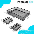 Office Drawer Organizer 3 Pack, Office Supplies Desk, Black Mesh Drawer Organizer Hold Pens & A4 Sized File, 12 x 9 Inches Visit the Store