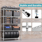 1750 LBS Storage Shelves 5-Tier Utility Shelving Unit Steel Organizer Wire Rack for Home,Kitchen,Office,Garage, Capacity 17.7" D x 47.2" W x 72.3" H | Organizer Wire Rack, for Home, Kitchen, Office, Garage, 1750 LBS Capacity