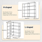5 Tiers Storage Shelves Load 1500LBS, Metal Shelving Wire Metal Shelving Unit Shelves for Storage Adjustable Garage Shelving for Pantry Kitchen Garage Black 15.8" D x 33.5" W x 70.5" H