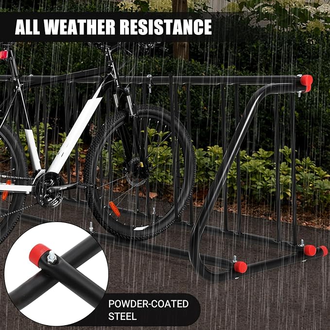 Commercial Grid Bike Rack for 10 Bikes - Heavy Duty Metal Bike Stand Floor, 66.1 LBS Q235 Steel Outdoor Bicycle Parking Rack for Garage, Retail, School, Backyard, Bike Shop (Single Side)