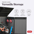 Keter Premier Jumbo 6.2 x 4.3 ft. Outdoor Resin Horizontal Storage Shed for Outdoor Yard and Garbage Bin Storage