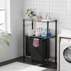 GAOMON Laundry Hamper, Laundry Sorter with 2 Pull-Out & Removable Bag,Laundry Basket Organizer with 2 Tier Adjustable Storage Shelf for Laundry Room,Bathroom,Dorm Organization