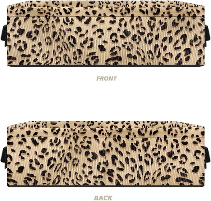 Small Storage Bin Basket with Handles for Organizing Toiletries Towels and Small Items, Versatile Storage Container Long Organizer Bins for Bathroom Living Room, Leopard Print