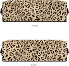 Small Storage Bin Basket with Handles for Organizing Toiletries Towels and Small Items, Versatile Storage Container Long Organizer Bins for Bathroom Living Room, Leopard Print