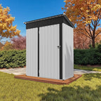 5' x 3' Outdoor Storage Shed, Sturdy Metal Building w/Floor and Lockable Doors for Garden, Backyard, Poolside and Lawn, White