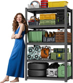 72"H Garage Shelving Storage Shelves 3000LBS Adjustable Metal Shelf 5 Tier Shelves for Garage Storage Shelving Unit Metal Storage Rack for Basement, Warehouse, Pantry, Kitchen 35.4"W × 11.8"D × 72"H