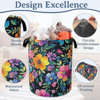 Vintage Spring Floral Laundry Hamper With Handle,Foldable Oxford Cloth Laundry Basket,20.8"x16" Clothes Storage Basket for Laundry Room/Bedroom/Bathroom