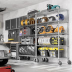 5-Shelf Storage Shelves,Wire Shelving Heavy Duty Metal Storage Shelving Unit Adjustable Garage Shelving Rack Pantry Kitchen (Chrome, 5 Tier,17.7" D x 47.2" W x 76.7" H)