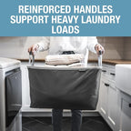 CleverMade Collapsible Laundry Basket 2 Pack – 60L (16 Gal) Foldable Clothes Hamper with Reinforced Handles, Space Saving Fabric Laundry Bin, Holds 55 lbs, Flat Folding for Home & Travel - Black