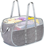Collapsible Laundry Baskets, Pop Up Laundry Baskets with Reinforced Handles, Lightweight Foldable Laundry Basket for LaundryRoom,Bathroom or Travel (Gray)