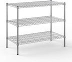 21" Deep x 42" Wide x 34" Height Wire Shelving Kit | 3-Tier | NSF Commercial Storage Rack Unit