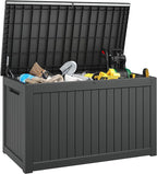 Outdoor Storage Box, Resin Deck Boxes Indoor and outdoor, Waterproof Storage Box Lockable Lid (Black,270 Gallon)