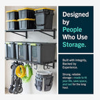 StoreYourBoard Heavy Duty Garage Shelf Wall Mount 1ft x 6ft – Wall-Mounted Shelving for Storage & Organization – Heavy Duty Garage Shelves for Tools, Bins, & Equipment – Holds 500 lbs - Black