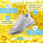 Shoe Washing Machine Bag, 2 PC Reusable XXL Shoes Laundry Bag for Washer & Dryer with Concealed Heavy-Duty Zipper to Protects Shoes & Machine, Cleaning Bag for Sneakers & Tennis Shoe(Yellow)