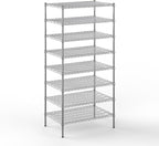 24" Deep x 36" Wide x 74" Height Wire Shelving Kit | 8-Tier | NSF Commercial Storage Rack Unit