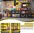 5-Tier Garage Shelving Heavy Duty, 2500LBS Garage Shelves, Adjustable Metal Shelving Unit, Garage Storage Shelves, Utility Storage Rack Shelf，Shelves for Garage Storage, 72" H×35.4" W×16" D